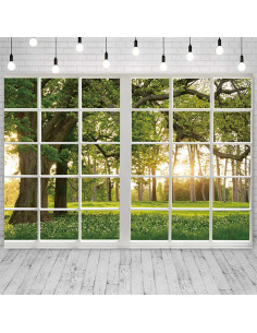 Fondo de Fotografía Vinilo 2.13x1.52m TOENGS Árbol Verde 2