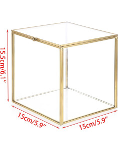 Soporte de cápsulas de café ELLDOO de vidrio dorado 15x15cm 2