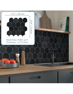 Azulejo Autoadhesivo 3D SUNWINGS Negro 10 Hojas 8.62 m 2