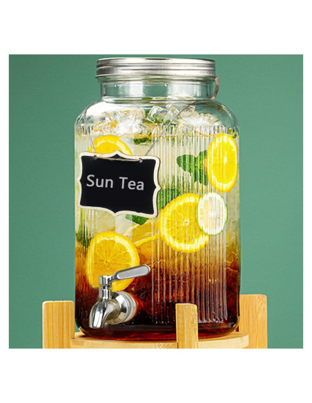 Dispensador de Bebidas de Vidrio 5.5L Mapeoes con Grifo Inoxidable Dispensador de Bebidas de Vidrio 5.5L Mapeoes con Grifo Inoxidable