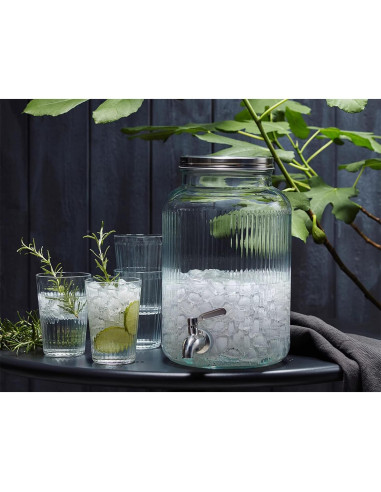 Dispensador de Bebidas de Vidrio 5.5L Mapeoes con Grifo Inoxidable