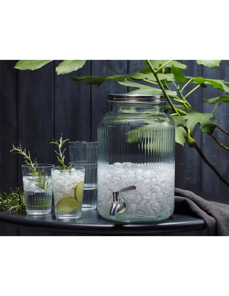 Dispensador de Bebidas de Vidrio 5.5L Mapeoes con Grifo Inoxidable Dispensador de Bebidas de Vidrio 5.5L Mapeoes con Grifo Inoxidable