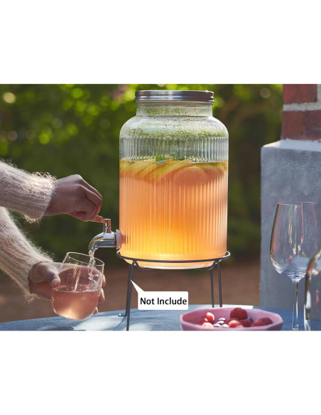 Dispensador de Bebidas de Vidrio 5.5L Mapeoes con Grifo Inoxidable Dispensador de Bebidas de Vidrio 5.5L Mapeoes con Grifo Inoxidable