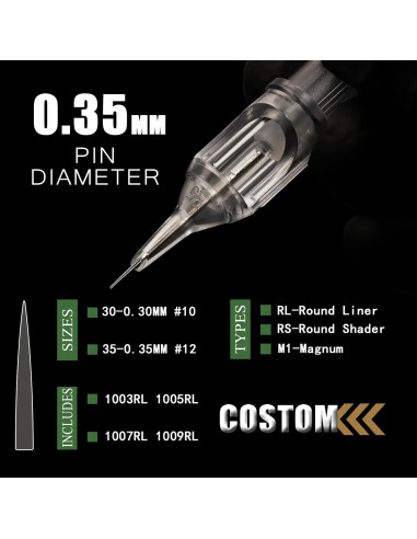 Agujas de Cartucho para Tatuaje Rayyl 1003RL - 20 Piezas