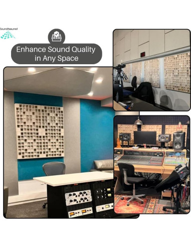 Difusor Acústico de Madera SoundAssured 60x60cm - Control de Eco