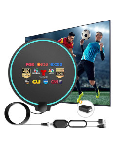 Antena HDTV Amplificada Lsnisni 380 Millas 4K 1080P UHF VHF