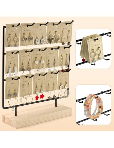 Soporte para Pendientes RNTBWD 3 Niveles 15 Ganchos Negro