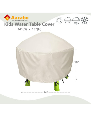 Cubierta de Mesa de Agua Aacabo 87x87x45 cm Beige
