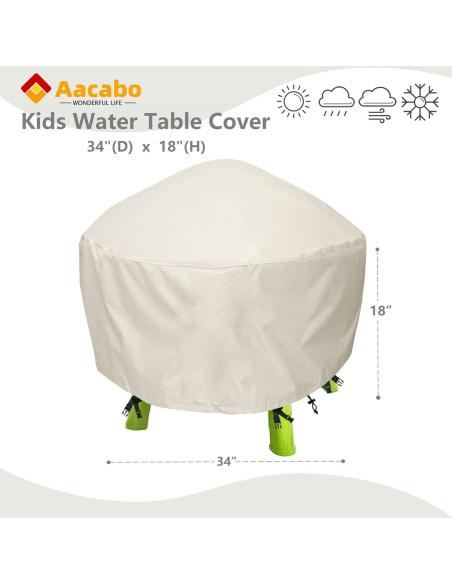 Cubierta de Mesa de Agua Aacabo 87x87x45 cm Beige