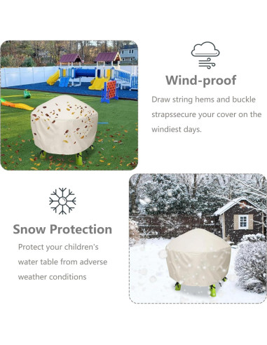 Cubierta de Mesa de Agua Aacabo 87x87x45 cm Beige