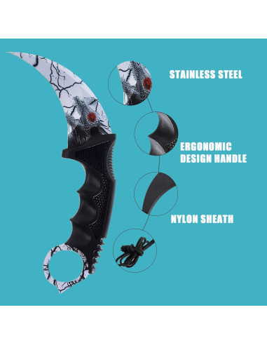 Cuchillo Karambit Fijo Milaloko 20.8 cm Acero Inoxidable Negro