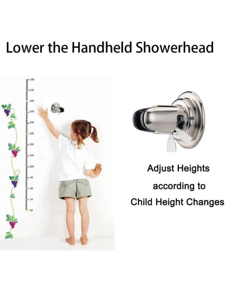 Soporte de Ducha con Ventosa BOPai Ajustable 20 Niquelado