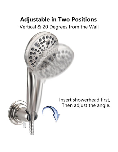 Soporte de Ducha con Ventosa BOPai Ajustable 20 Niquelado