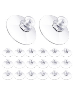 20 Ventosas Adhesivas Zopeal 40 mm PVC Transparente Reutilizables