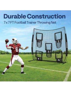 Red de Lanzamiento de Fútbol VIVOHOME 2.13m x 2.13m con 5 Objetivos 2