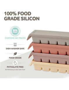 Bandeja de Hielo de Silicona Firgi 12 Secciones 177ml Beige 2