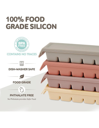 Bandeja de Hielo de Silicona Firgi 12 Secciones 177ml Beige
