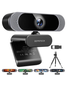 Webcam DEPSTECH DW49 4K Autofoco con Micrófono y Cubierta