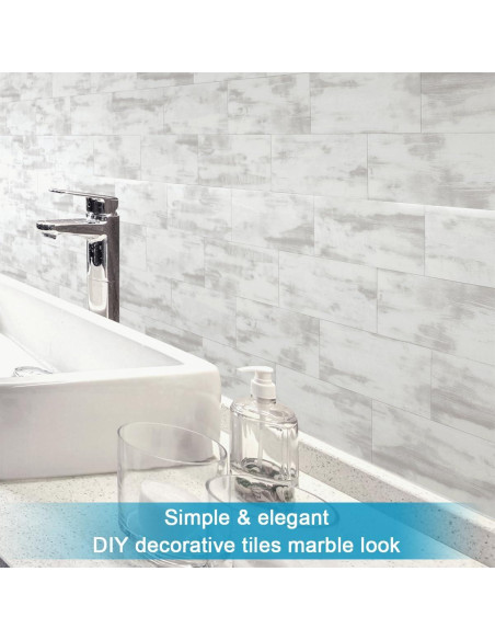 BeNice Azulejos Autoadhesivos de Metro 23 Piezas Gris Óxido