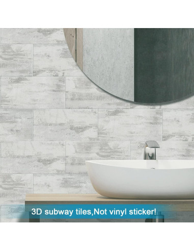 BeNice Azulejos Autoadhesivos de Metro 23 Piezas Gris Óxido