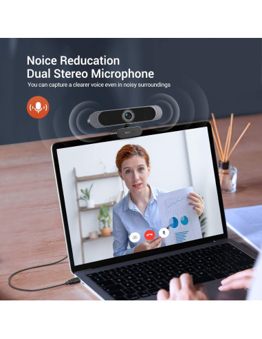 Webcam DEPSTECH DW49 4K Autofoco con Micrófono y Cubierta