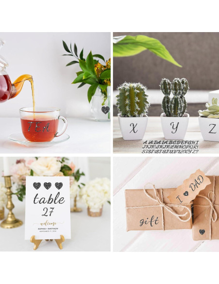 1245 Etiquetas de Letras Autoadhesivas Huimdery Negras