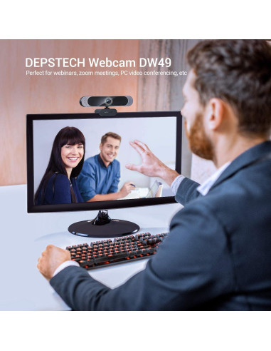 Webcam DEPSTECH DW49 4K Autofoco con Micrófono y Cubierta