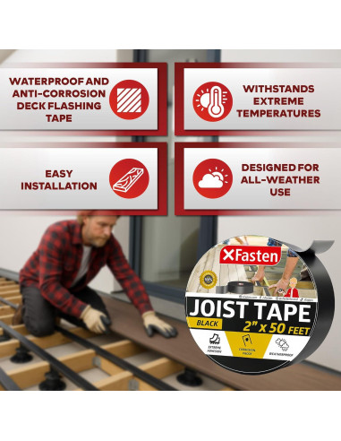 Cinta Butílica XFasten 5 cm x 15 m Impermeable para Decking