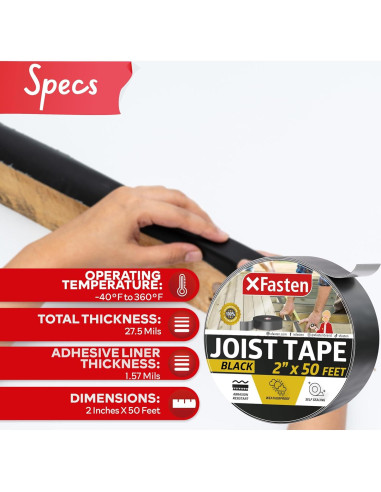 Cinta Butílica XFasten 5 cm x 15 m Impermeable para Decking