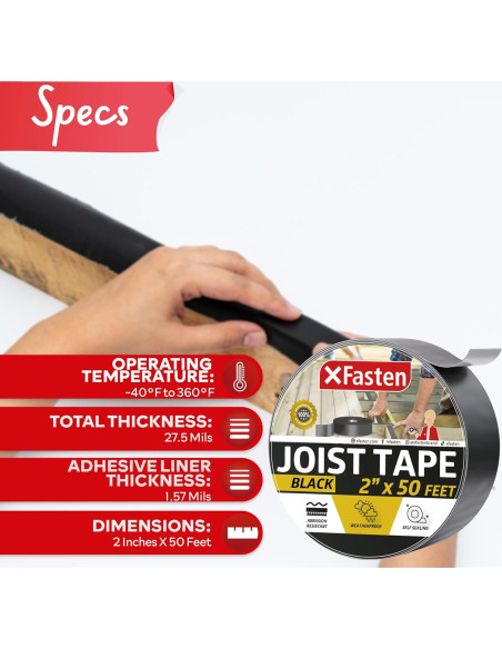 Cinta Butílica XFasten 5 cm x 15 m Impermeable para Decking