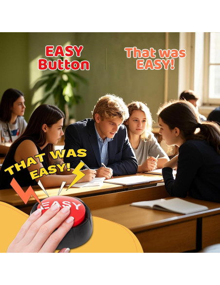 Botón Buzzer Fácil MyMealivos - Juguete de broma, 8.9x8.9 cm