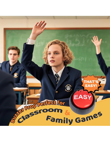 Botón Buzzer Fácil MyMealivos - Juguete de broma, 8.9x8.9 cm