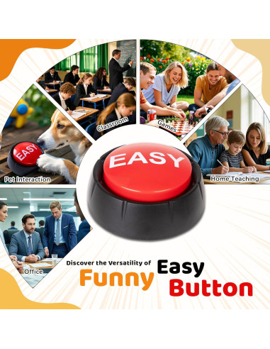 Botón Buzzer Fácil MyMealivos - Juguete de broma, 8.9x8.9 cm