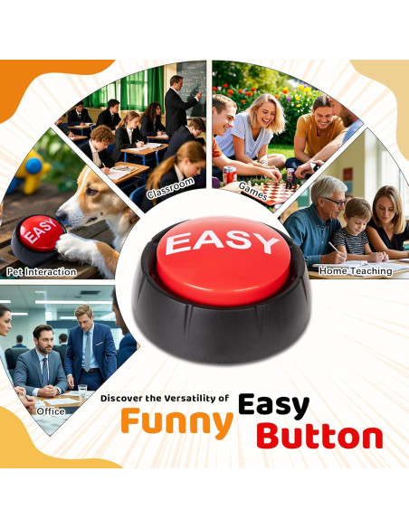Botón Buzzer Fácil MyMealivos - Juguete de broma, 8.9x8.9 cm