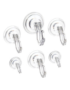 Ganchos de Succión InterDesign, Juego de 6, Transparente