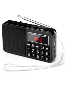 Radio de Bolsillo PRUNUS J-429 AM FM Carga USB Altavoz Neodimio