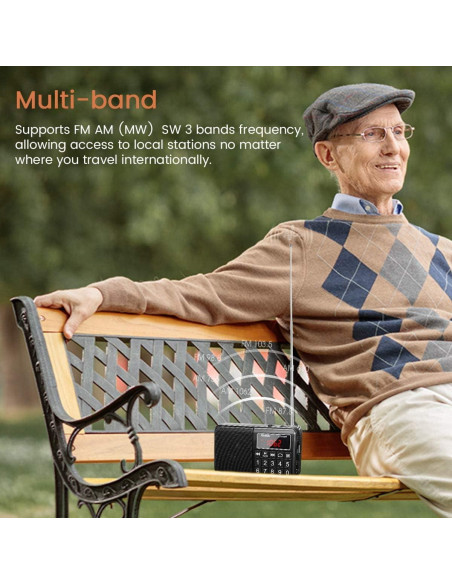 Radio de Bolsillo PRUNUS J-429 AM FM Carga USB Altavoz Neodimio