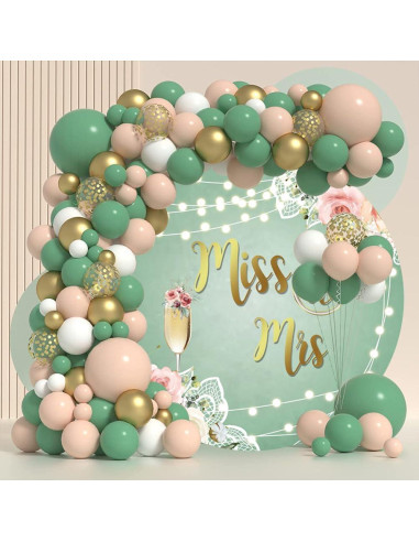 Fondo Redondo 7x7ft Rosa Floral Encaje para Baby Shower