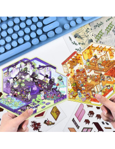 4 Sets de Pegatinas 3D Antiguas HOMICO para Mini Escenas 2