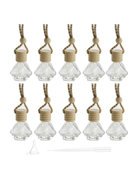 10 Botellas de Vidrio Vacías Difusor Ambientador Auto Diamante