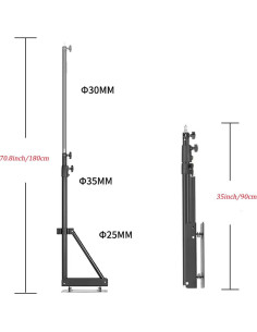 Brazo de Soporte de Pared YUOCU 180cm Ajustable para Luz 2