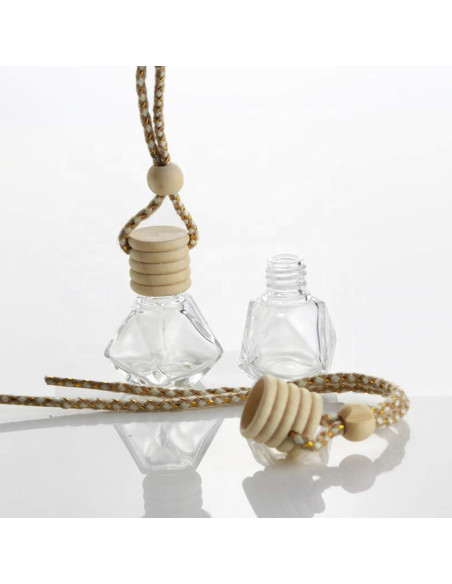 10 Botellas de Vidrio Vacías Difusor Ambientador Auto Diamante