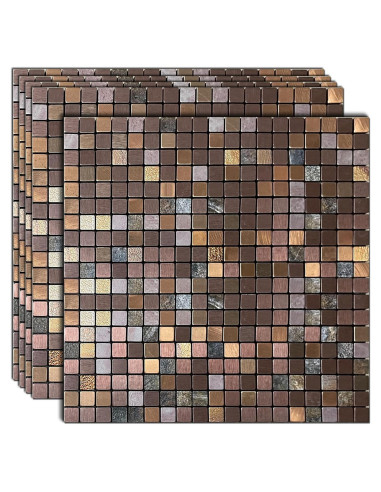 Azulejo Autoadhesivo YMMXGE 3D Verde y Cobre 30.48cm x 30.48cm