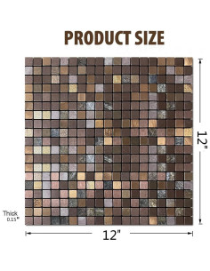 Azulejo Autoadhesivo YMMXGE 3D Verde y Cobre 30.48cm x 30.48cm 2