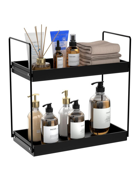 Organizador de Encimera NPPLUS 2 Niveles Metal Acrílico Negro Organizador de Encimera NPPLUS 2 Niveles Metal Acrílico Negro