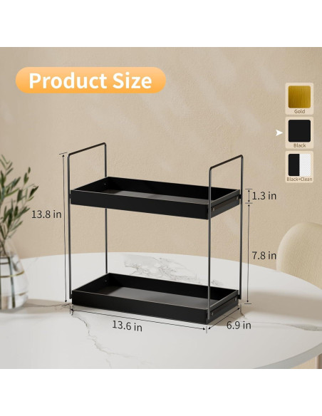Organizador de Encimera NPPLUS 2 Niveles Metal Acrílico Negro Organizador de Encimera NPPLUS 2 Niveles Metal Acrílico Negro