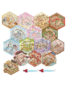 Pegatinas 3D DIY Genérico - Alivio Estrés, Juego 15 Piezas