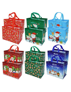 Bolsas de Regalo de Navidad Viatanst - Paquete de 12 Reutilizables 32x25x17cm