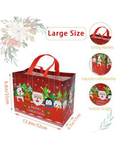 Bolsas de Regalo de Navidad Viatanst - Paquete de 12 Reutilizables 32x25x17cm 2