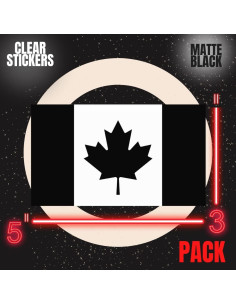 Calcomanías de la Bandera Canadiense Mate Negro - Paquete de 3 2